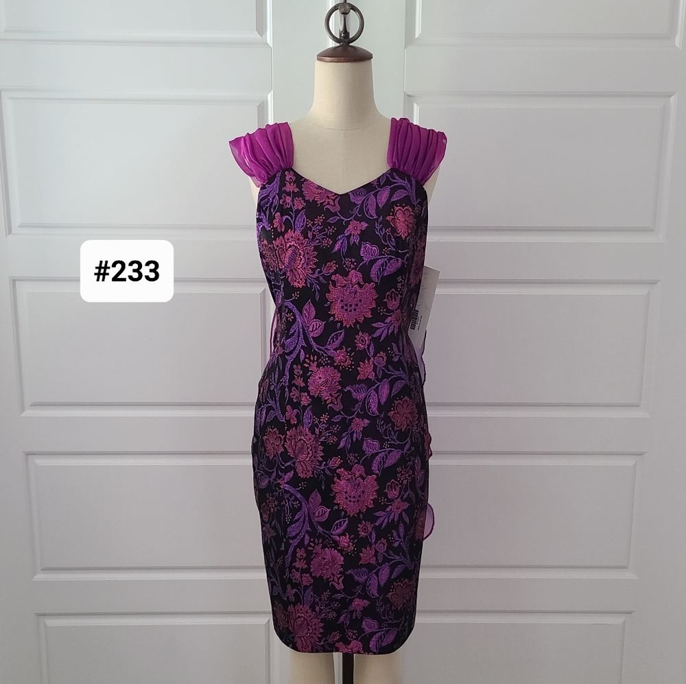 Short Pink & Purple Vintage 80's Prom Dress